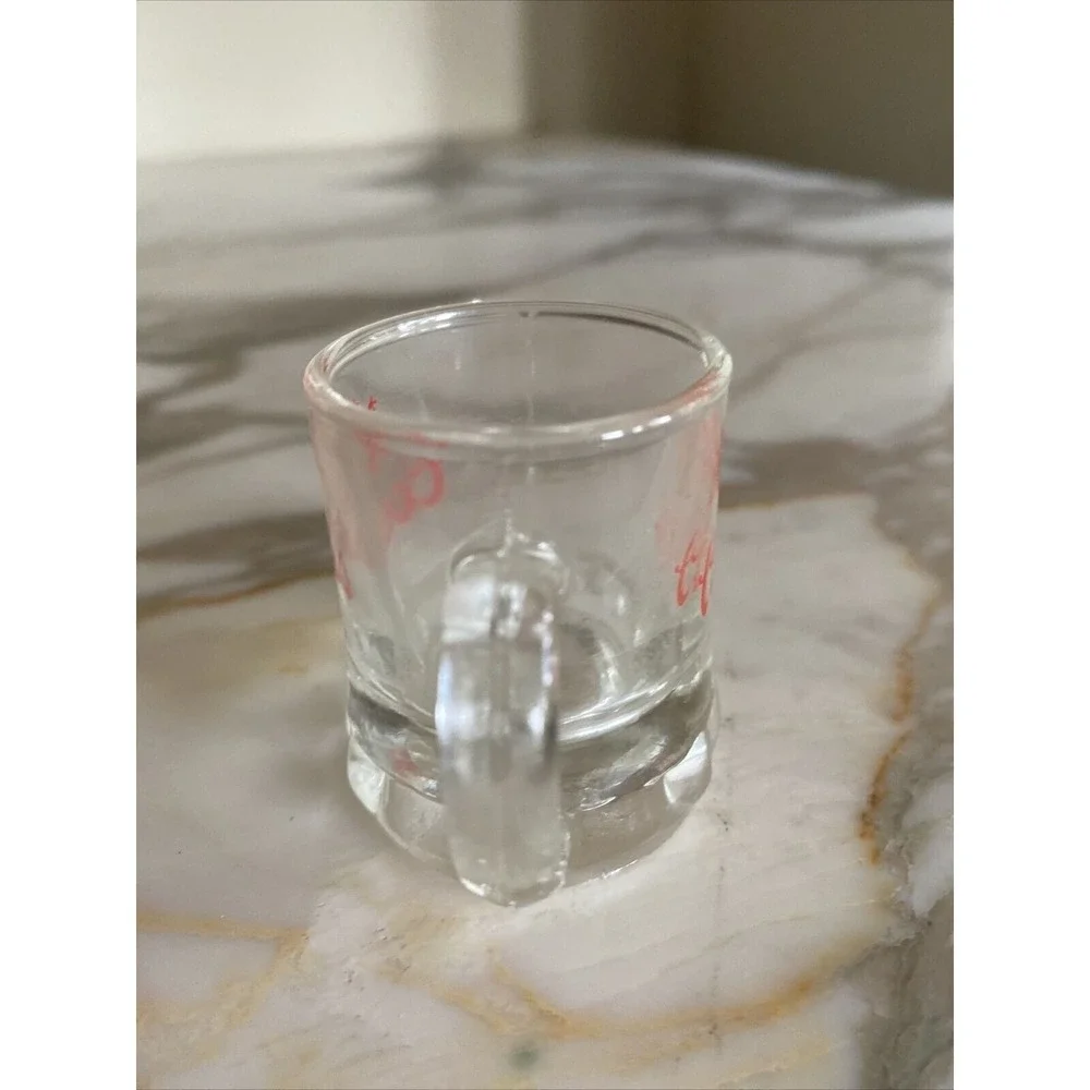 Coors Shot Glass Clear Mini Beer Stein Mug Red Logo Vintage Barware Collectible